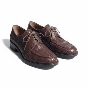 Vintage Brighton Woven Leather Oxford Shoes Size 7.5 Made in Italy